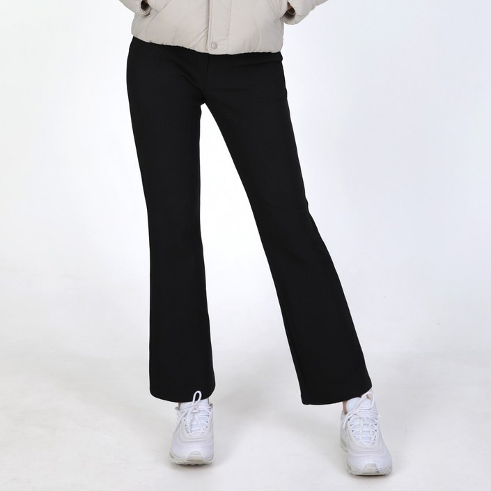 투엘라 여성 기모 세미 부츠컷 팬츠  2가지 기장 숏롱 데일리 스테디 밴딩 바지