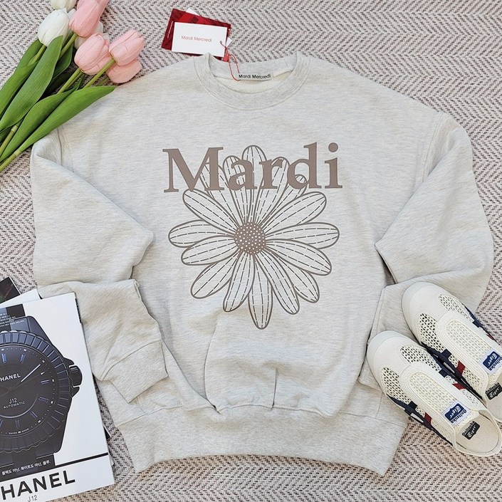 마르디메크르디 맨투맨꽃 플라워 스웻셔츠