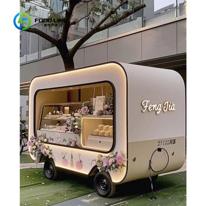 최신 디자인 인기 있는 이층 트레일러 푸드 버스 카라반 전기 이동식 푸드 트럭 판매 맞춤형