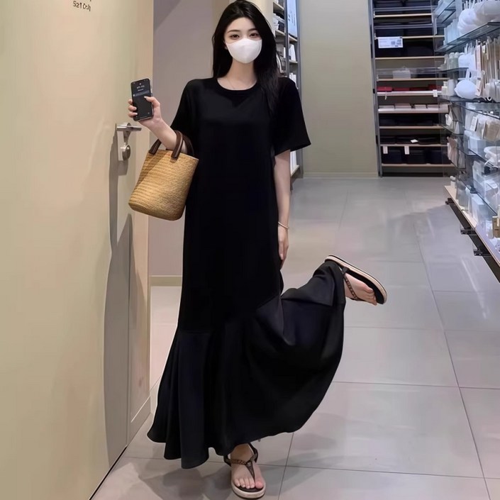 여름 여자 빅사이즈 루즈핏 롱 원피스 데일리룩 캐주얼 하객룩 원피스