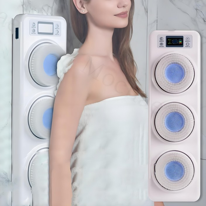 Mochae 자동 때밀이 브러쉬 전동 샤워 바디브러쉬 충전식 마사지 클렌징 등밀이 브러쉬 벽걸이 목욕솔