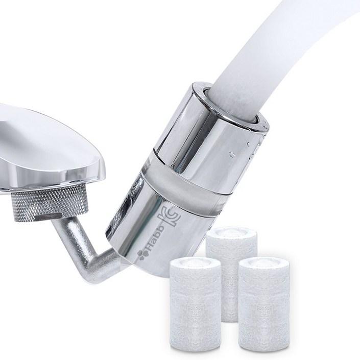 하비비 KC인증 세면대 필터 각도조절 워터탭  대형필터 3p 1세트