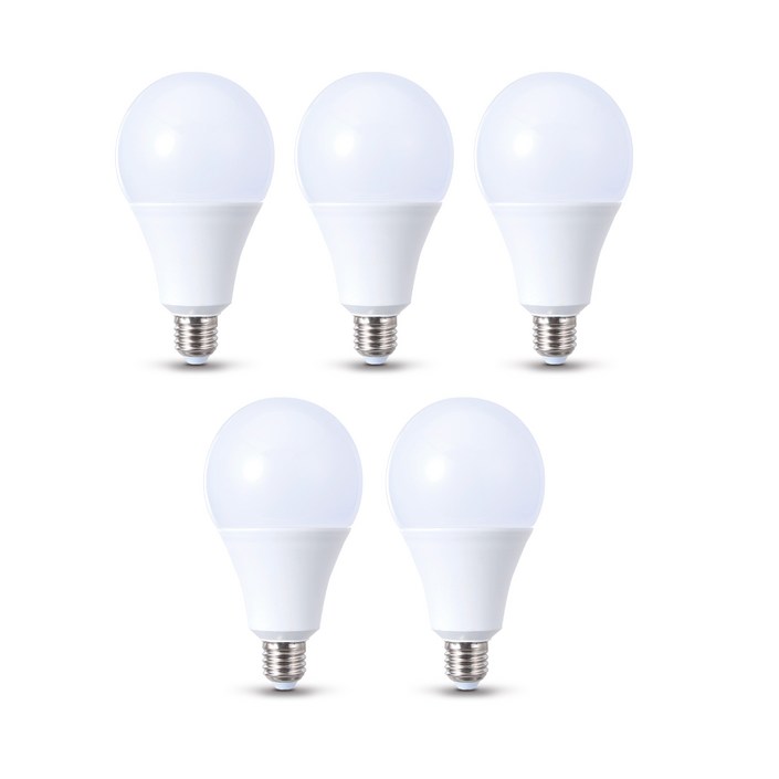 삼영전기 LED 전구 E26, 1등급 20W전구색노란빛, 5개