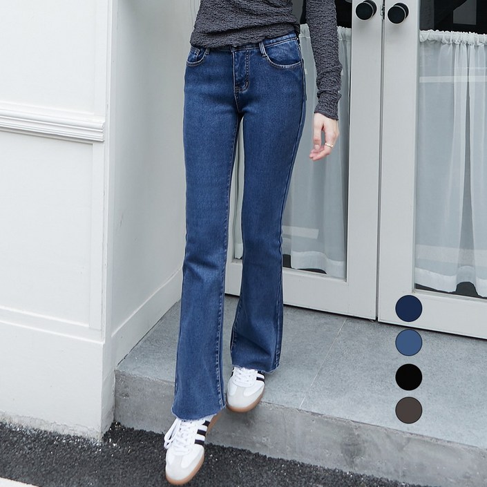 엘블로썸 여성 겨울기모 히든밴드 스판좋은 부츠컷 청바지