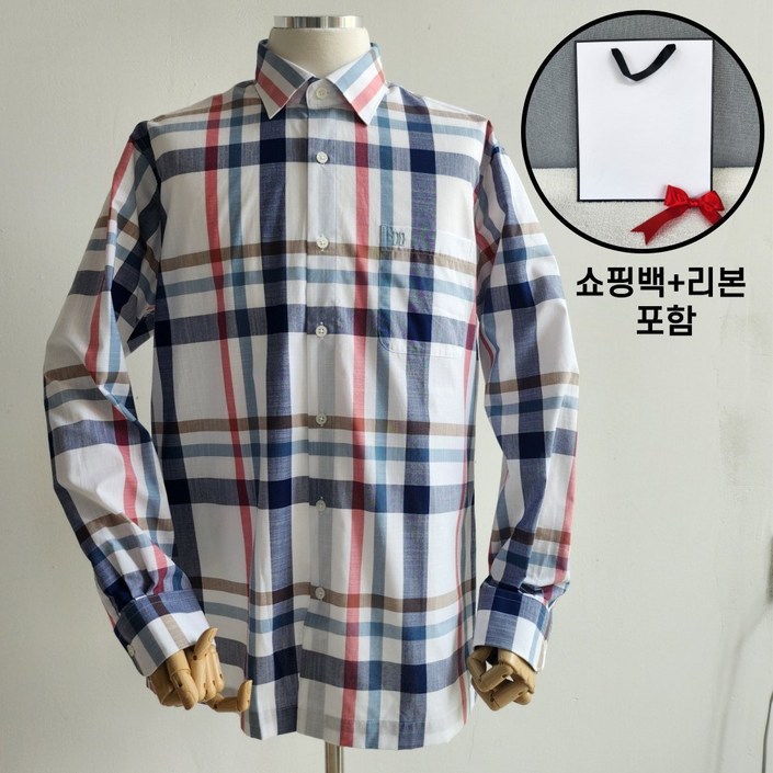 매장정품 닥스 DAKS 남성용 긴팔 체크 셔츠 남방 쇼핑백동봉