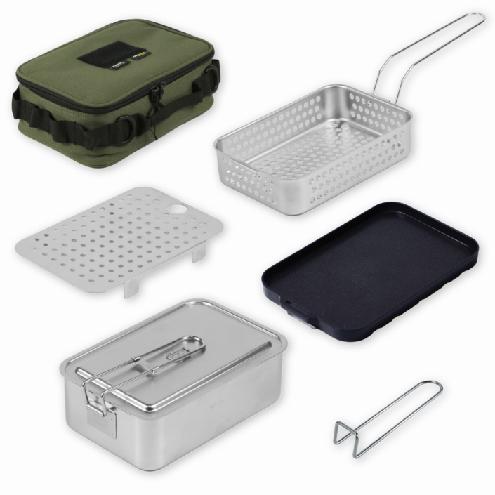 키녹스 캠핑 반합세트 패키지 5종 반합 찜판 튀김바스켓 불판 가방 기어백 포함