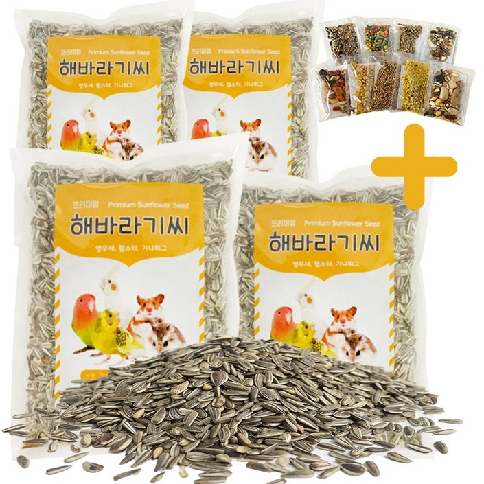 리아펫 프리미엄 해바라기씨 400g, 400g, 4개 리아펫 프리미엄 해바라기씨 400g, 400g, 4개
