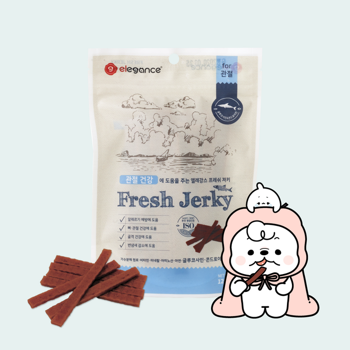 엘레강스펫 강아지 저알러지 가수분해 간식 프레쉬 져키, 관절건강, 120g, 2개