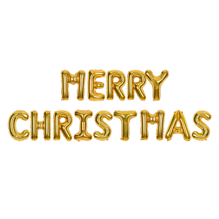 하하홈파티 메리크리스마스 은박풍선 가랜드 골드