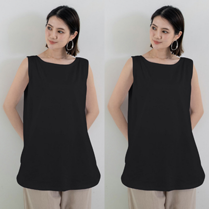 2매 이너스타 여성 레이어드 롱 옆트임 나시 티