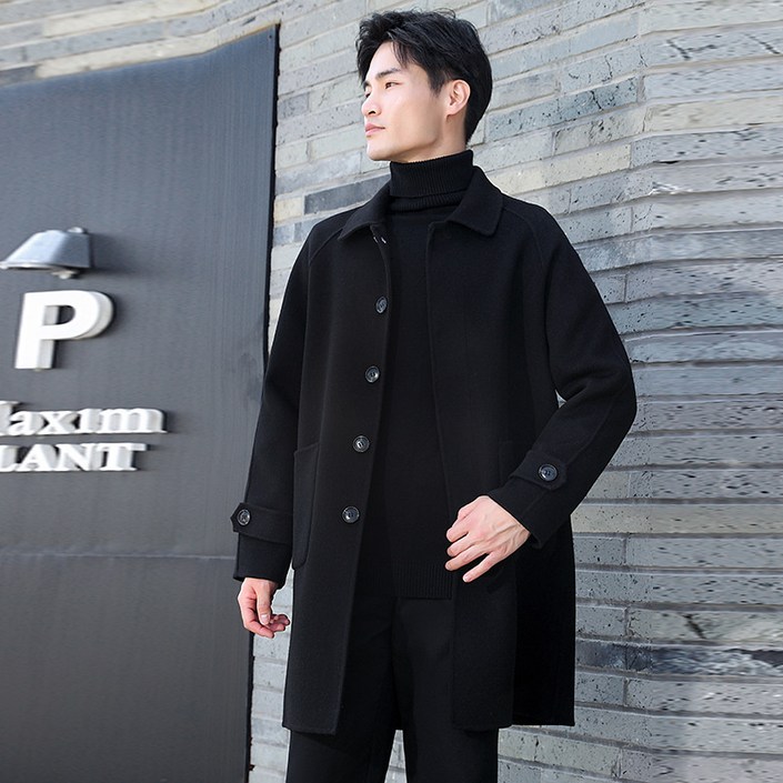 추동 남성 나그랑 하프기장 리버시블 모직 코트 빅사이즈 트렌치 캐시미어 아님 코트