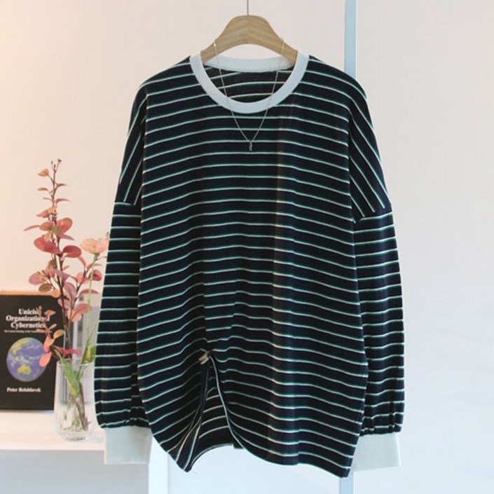 에스제이룩 여성용 툴즈단가라박스 오버핏 빅사이즈 긴팔티셔츠