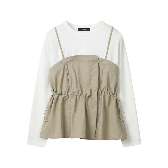 레이어드 뷔스티에 루즈핏 티셔츠 (GPCLW021D)