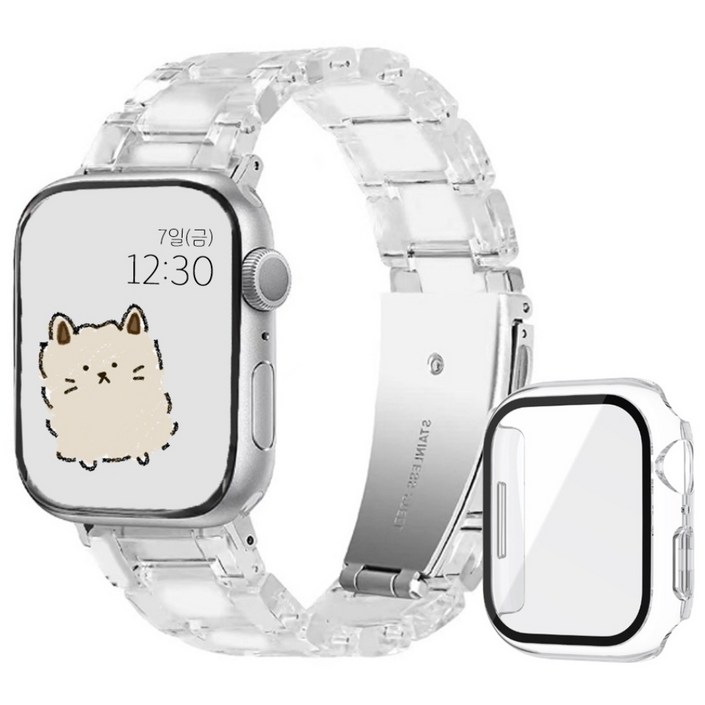 아이비온 애플워치 캔디 스트랩 밴드  풀커버 케이스 세트, 크리스탈