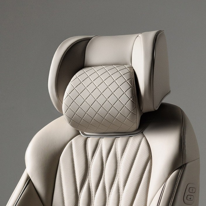 아임반 SP누빔 2세대 목쿠션 일체형 헤드레스트 차량용 목쿠션 자동차 목베개 1P, 1개, 새들브라운