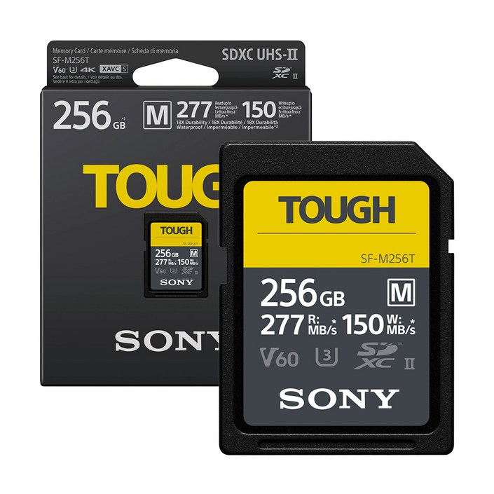 소니 공식대리점 메모리 SF-M256T TOUGH (SDXC UHS-II 256GB R277mbs W150mbs 4K 터프), 256GB, 1개