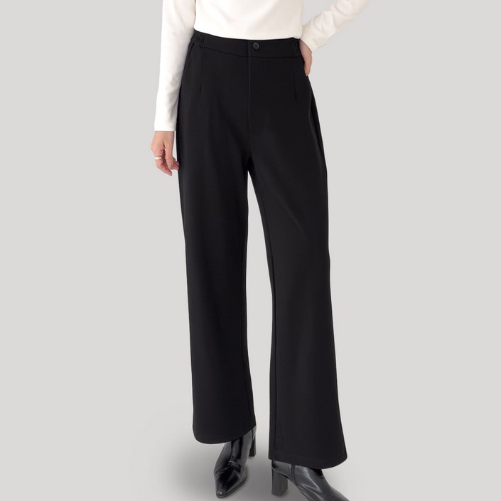 수미엘 여성 정장 세미 와이드 뒷밴딩 슬랙스 팬츠