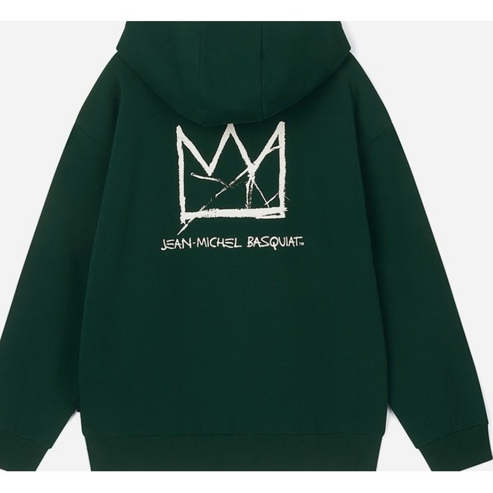 클라이드 [CLRIDE.N] 2025 F/W^_^ 초초신상!! 초초초특가전 장미쉘 바스키아 x 프랭크 스톤 콜라보 유니 바스키아 전판 왕관로고 + 백판 빅 크라운 로고 후드 티셔츠