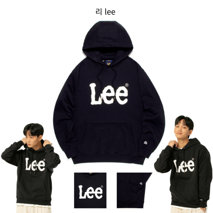 국내정품 리 LEE 빅 트위치 로고 후드티 블랙