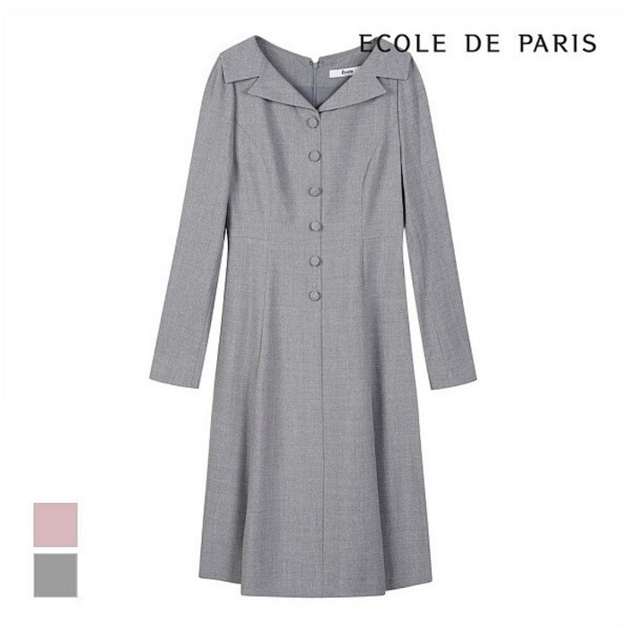 에꼴드파리 에꼴드파리  버튼포인트 벨티드 카라 원피스RB32WOCE33A P003706467