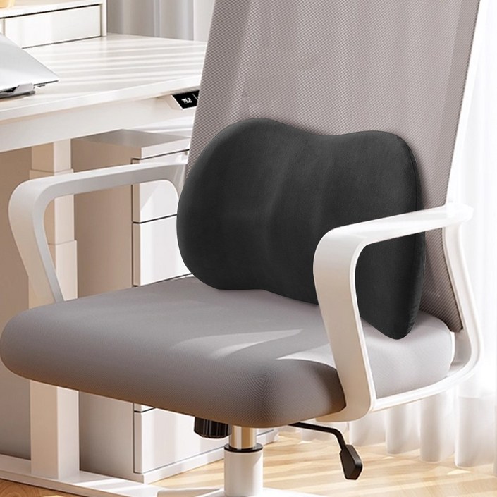 Jeernare 사무실 의자 등받이 쿠션 바른자세 의자 허리쿠션 메모리폼 의자 허리받침대 요추지지