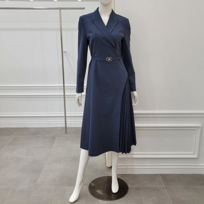 [미니멈] 카라넥 사이드 플리츠 원피스 MXBAWO3290