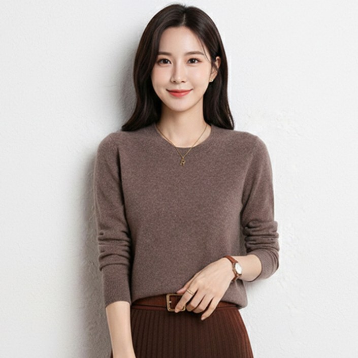 디커스텀 여성용 라운드넥 니트 티셔츠