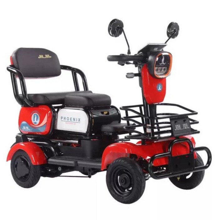 위너시니 3인용 노인전동차 LED 액정 4륜 4발 더블브레이크 고출력 안전한 튜브리스 2인용 노인 장애인 어르신 전동 스쿠터 오토바이, 블루, 스틸