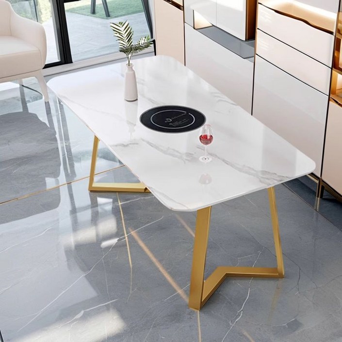 인덕션 식탁 의자 세트  대리석식탁 확장형 6인용세라믹식탁 플레이트