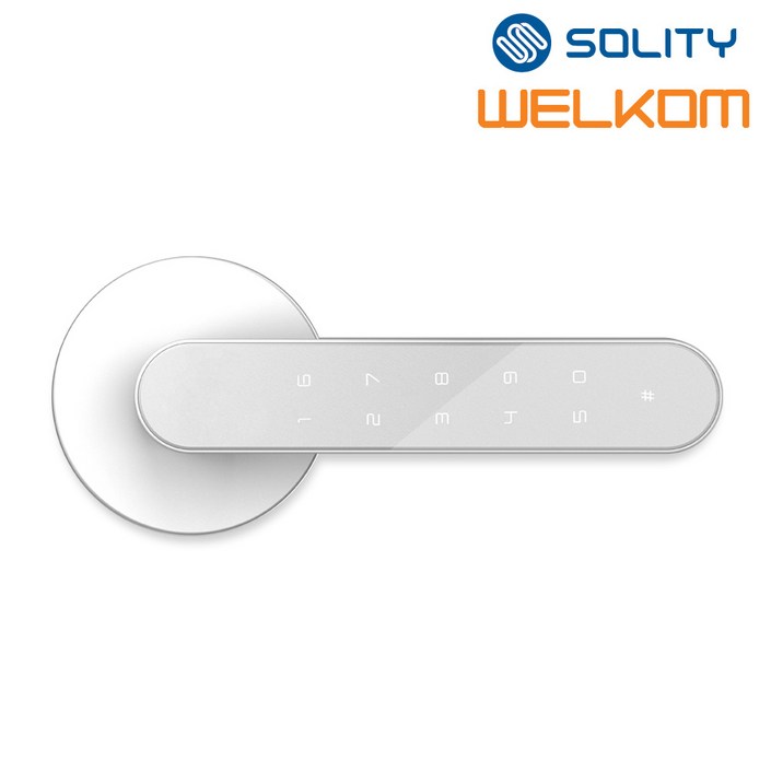 웰콤 ART L10 화이트 목문용 디지털도어락 비밀번호 무타공 번호키 방문손잡이 사무실 판넬문 나무문용 비상전원 에티켓기능 음량조절(무음포함 4단계) 백세트조절가능 솔리티, 고객직접설치, ART L10/화이트