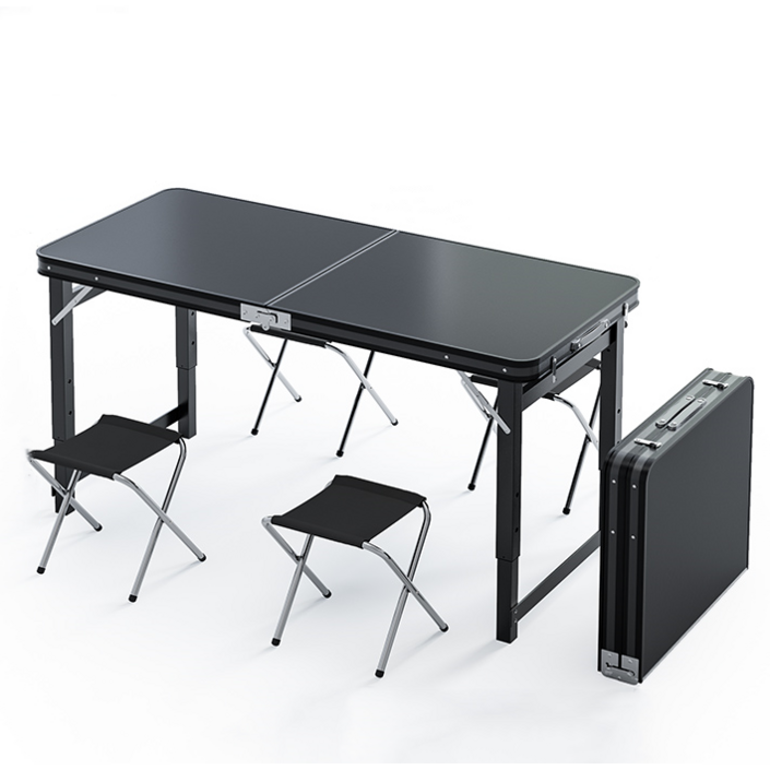 서치잇 프리미엄 알루미늄 접이식 테이블 의자 4개 세트 3단 높이조절 캠핑테이블 야외용 휴대용 초경량 휴대간편 손잡이 내구성 우수 사무용책상 거실 소파 테이블 캠핑용 식탁