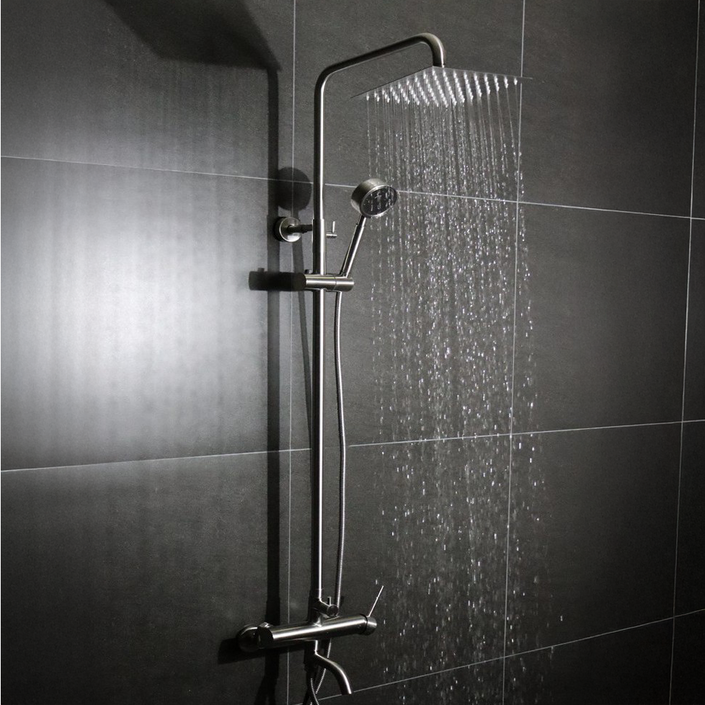 로딘 무광 샤워기수전 레인샤워 해바라기 욕실 스텐 SUS304 욕조 샤워기교체 IN231, 실버, 1개