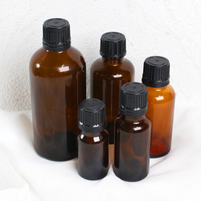 브라운 유리 드롭공병 캡,속캡포함 리필 유리병, 1개, 100ml