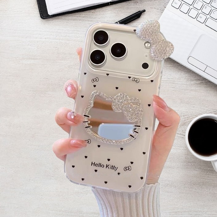 TYREUS 화장 거울 금강석 키티 갤럭시S25 Ultra 케이스