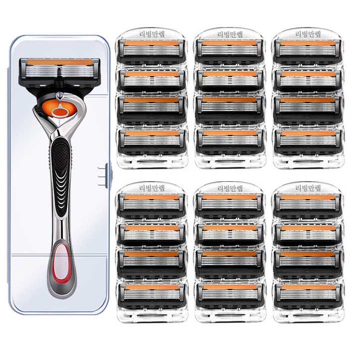 리빙만렙 면도날스윙 면도기케이스 질레트 신형 프로글라이드 호환용, 1세트, 신형 프로글라이드 면도날 6팩스윙 면도기 ALS616