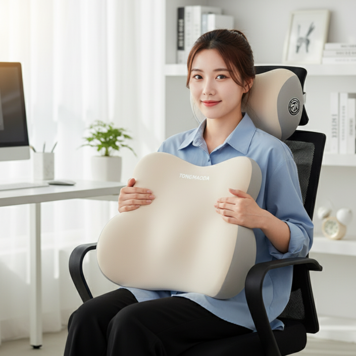 나나홈즈 말랑말랑 초밀착 등 허리 등받이 쿠션 사무실 차량용 운전