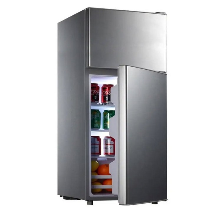 상업용 가정용 이중 문짝 공랭식 서리없는 에너지 절약 냉장고 업그레이드 전기 냉장고 138L, Elegant Silver