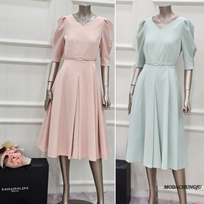 미니멈 MD 퍼프 소매 플레어원피스 MD MXBAWO4360 MD_CJ