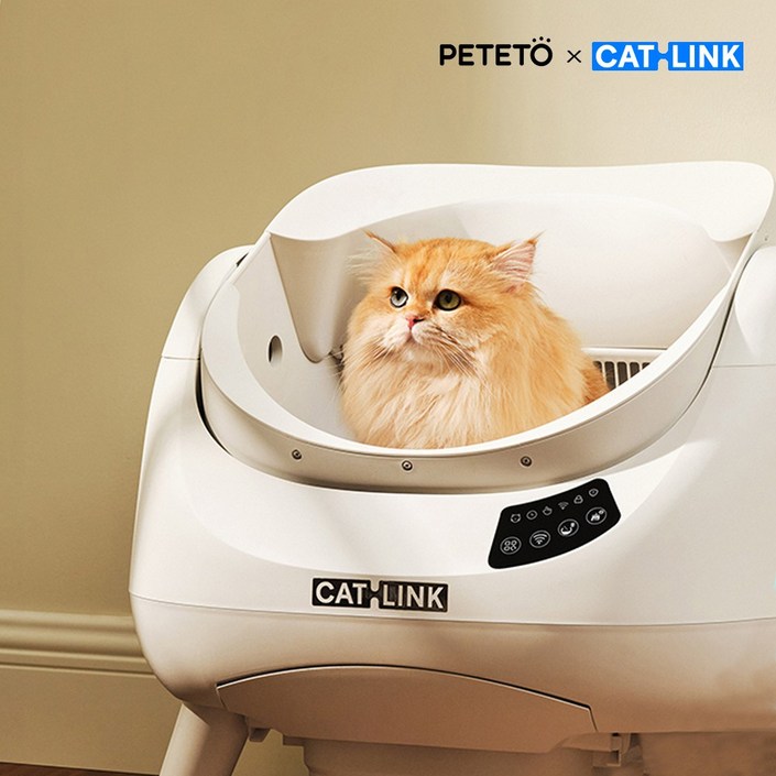 [런칭이벤트] 발판증정 26년형 페테토 캣링크 고양이 자동화장실 오픈형 코오롱 공식A/S 특대형 OPEN X, 화이트, 자동 화장실
