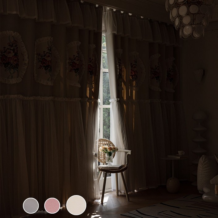 암막 이중 커튼 거실용 고밀도 원단 11 대형 창문 봉 미포함 방한 방풍