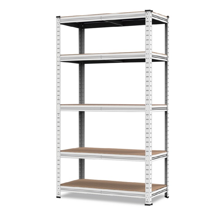 부원진열장 에코랙 3단 4단 5단 6단 무볼트 조립식 앵글선반 경량랙 철제 선반 창고 베란다 세탁기 틈새 수납장, 5단, 화이트