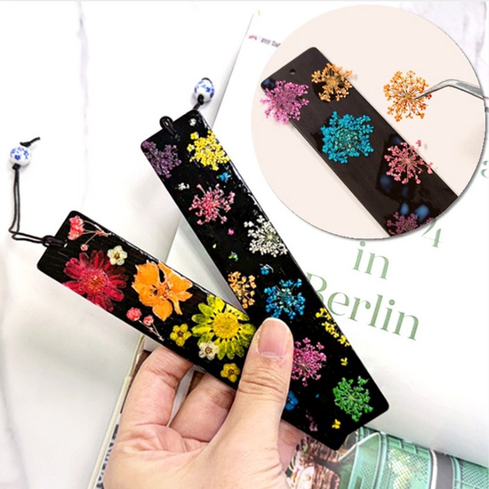 압화 원목 책갈피 diy 만들기, 10세트, 레이스플라워