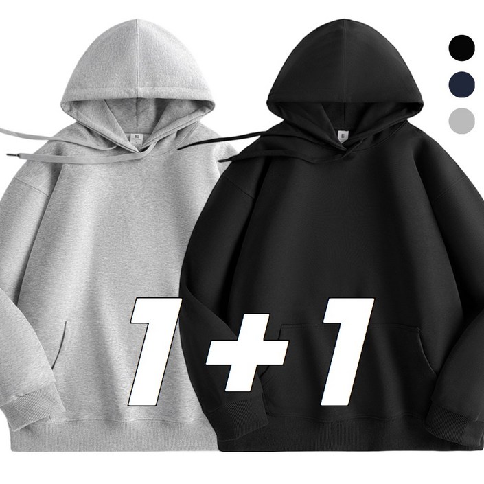 미와이 베이직 무지 오버핏 후드티 11