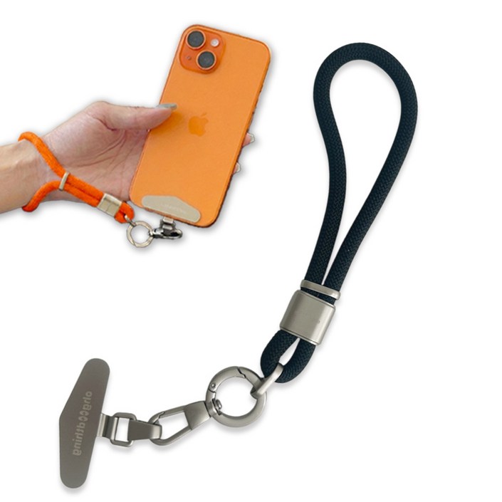 오굿띵 튼튼한 메탈 핸드폰 도난방지 손목 스트랩, 1개, 미드나잇블랙