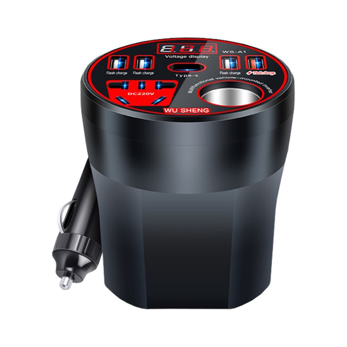 체리스팟 IN-008 200W 차량용 인버터 시가잭 멀티 고속 충전 12V 24V 차량 멀티 충전기 [KC인증]