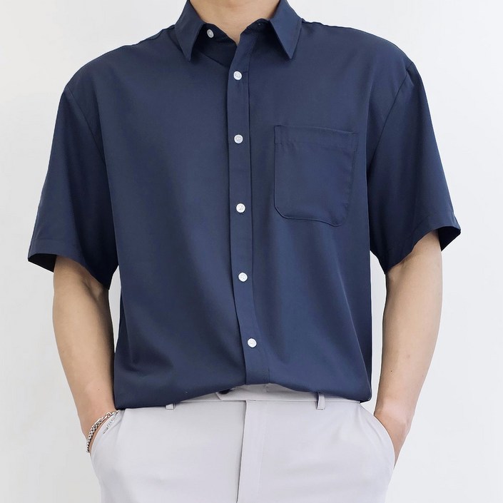 디알엠 남자 반팔 셔츠 오버핏 링클프리 구김없는 셔츠 빅사이즈