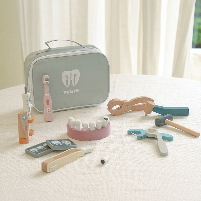 폴라비 원목 치과놀이 친환경페인트 kc인증 장난감, 1개