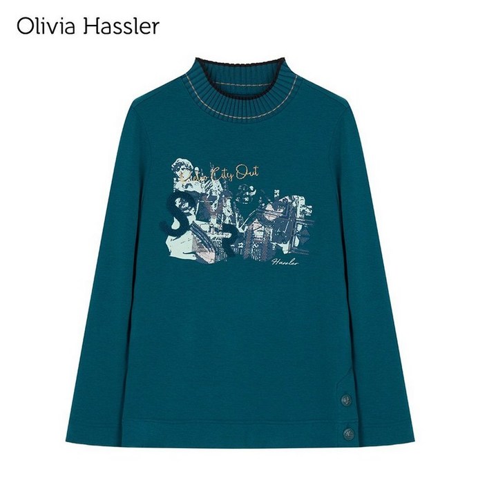 올리비아하슬러 직영아트윅 기모 루즈핏 티셔츠OHBWTS104