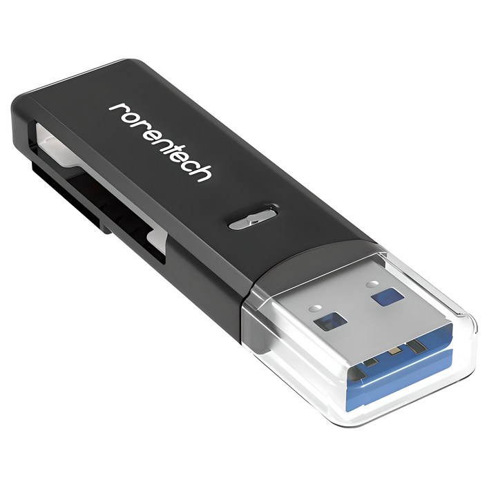 로랜텍 USB 3.0 블랙박스 SD카드 멀티 카드 리더기, RTU197, 블랙, 1개