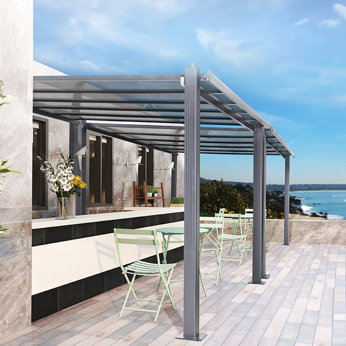 (국내 발송) 21세기트랜드 이츠웰 시스템 파고라 야외 인테리어 어닝, 블랙, 3X4